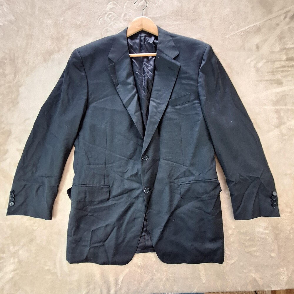 Canali Suit Jacket Mens IT 54 US 42 Blue Wool Classic Double Vent 2 Button Italy